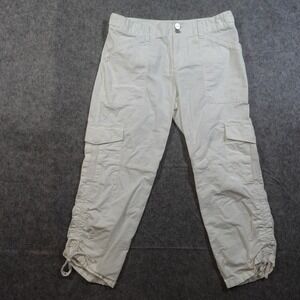 Sanctuary White Cropped Cargo Drawstring Ankle Pants
